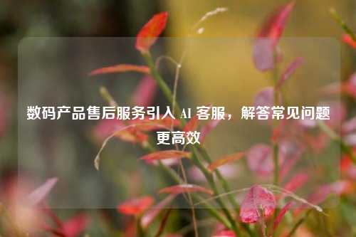 数码产品售后服务引入 AI 客服，解答常见问题更高效