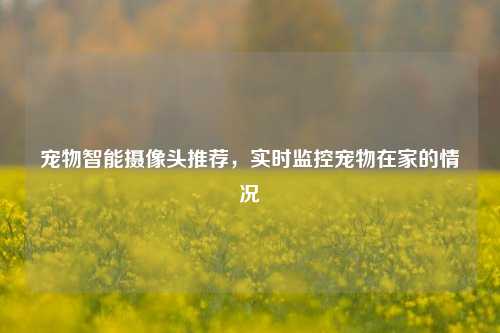 宠物智能摄像头推荐，实时监控宠物在家的情况